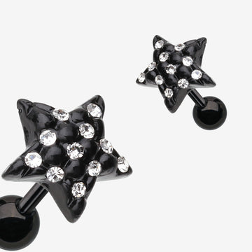 Blackline Star Multi-Gem Cartilage Earring-Clear